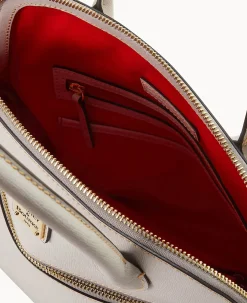 Dooney & Bourke The Saffiano Collection|Textured Leather<Saffiano Large Domed Satchel Ecru