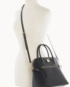 Dooney & Bourke The Saffiano Collection|Textured Leather<Saffiano Large Domed Satchel Black