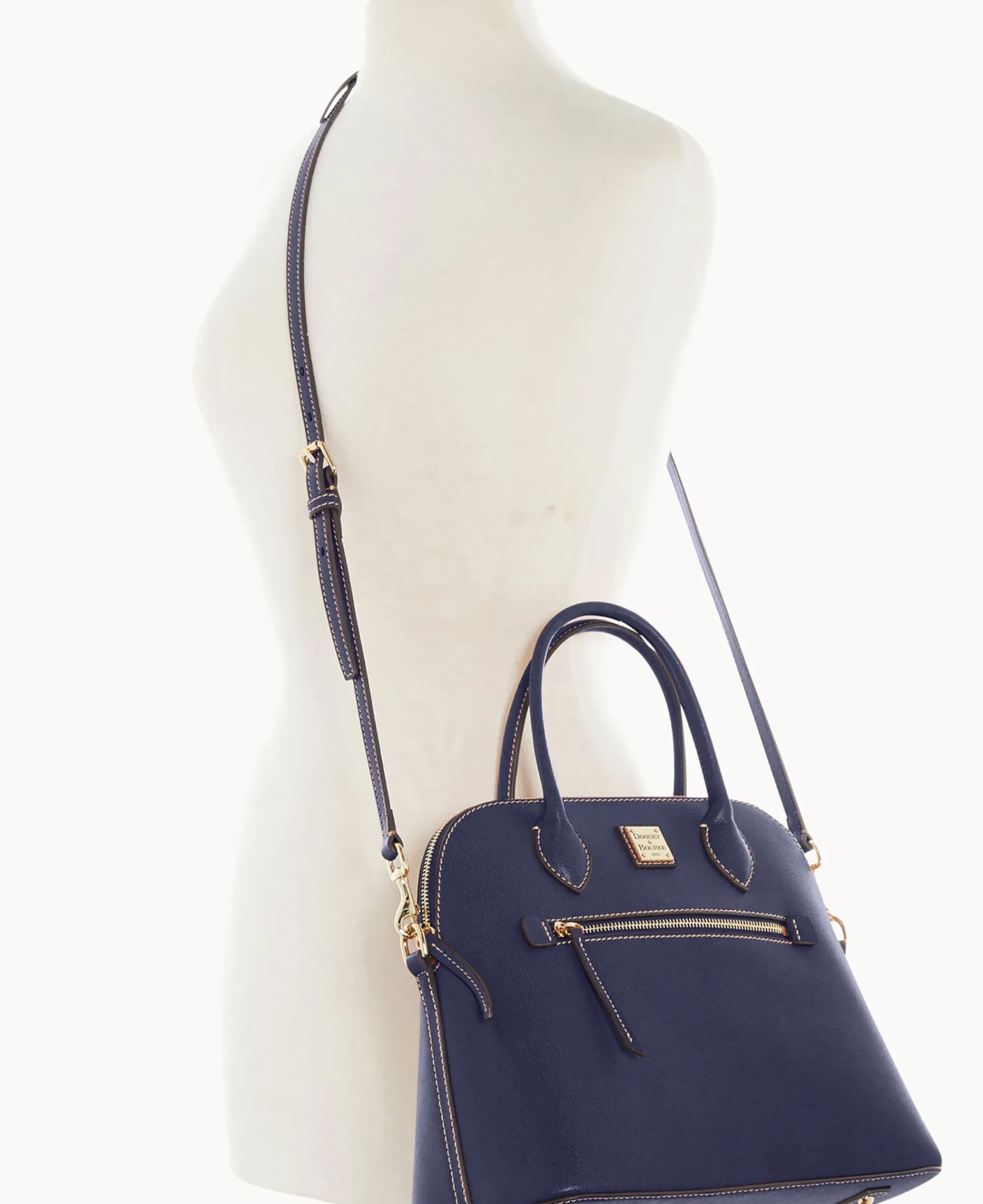 Dooney & Bourke The Saffiano Collection|Textured Leather<Saffiano Large Domed Satchel Marine