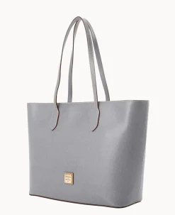 Dooney & Bourke The Saffiano Collection|Textured Leather<Saffiano Large Tote Smoke Grey