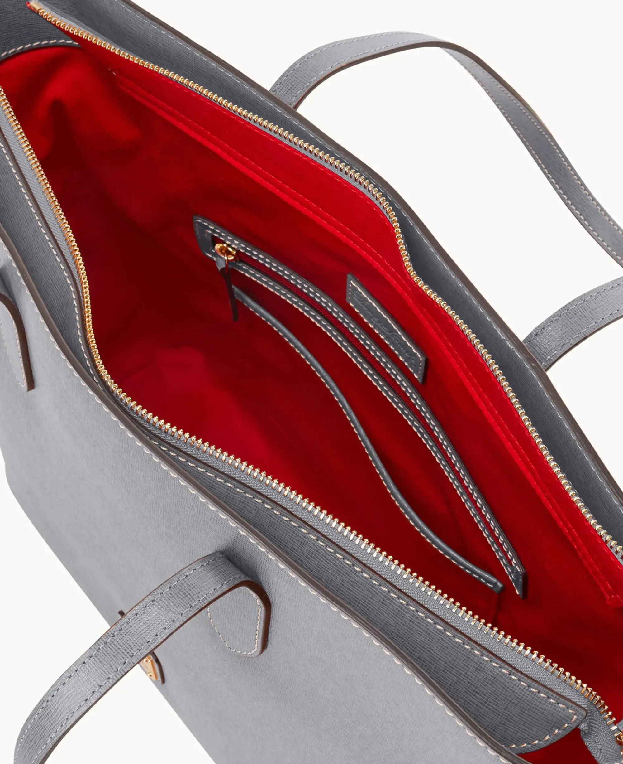 Dooney & Bourke The Saffiano Collection|Textured Leather<Saffiano Large Tote Smoke Grey