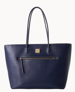 Dooney & Bourke The Saffiano Collection|Textured Leather<Saffiano Large Tote Marine