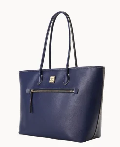 Dooney & Bourke The Saffiano Collection|Textured Leather<Saffiano Large Tote Marine