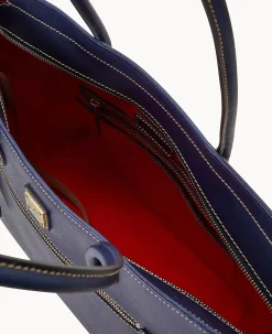 Dooney & Bourke The Saffiano Collection|Textured Leather<Saffiano Large Tote Marine