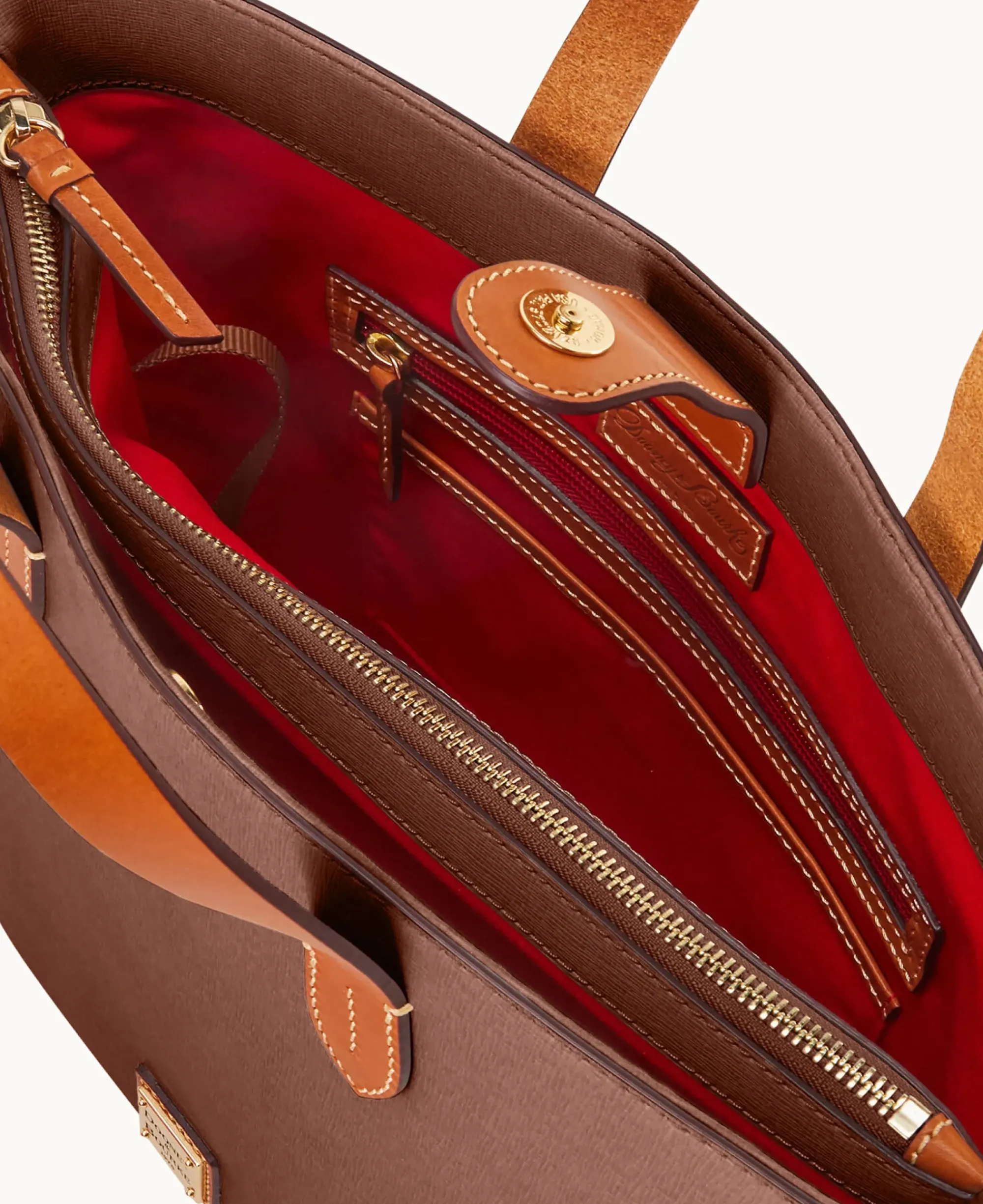 Dooney & Bourke The Saffiano Collection|Textured Leather<Saffiano Lilliana with Pouch Amber