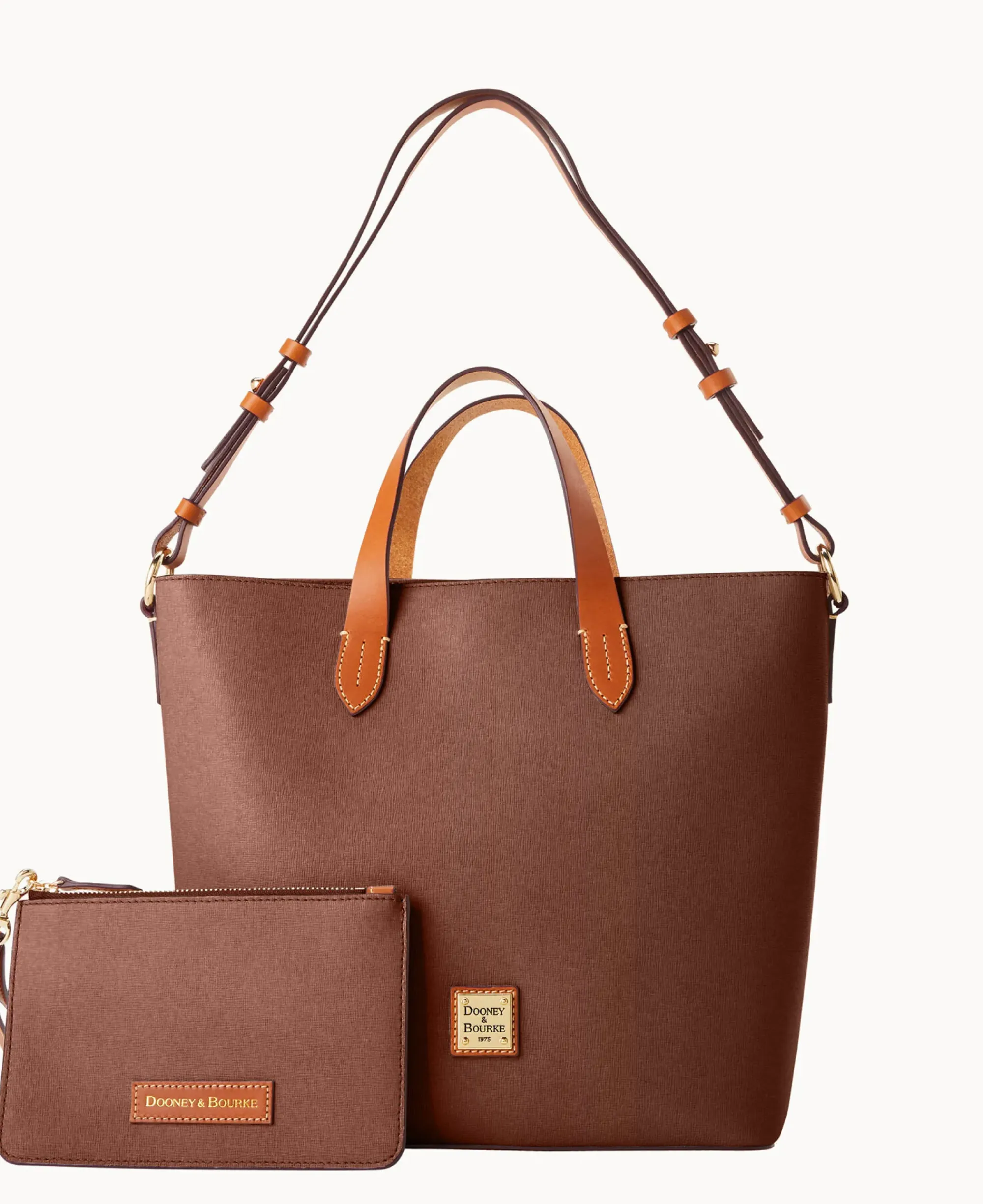 Dooney & Bourke The Saffiano Collection|Textured Leather<Saffiano Lilliana with Pouch Amber