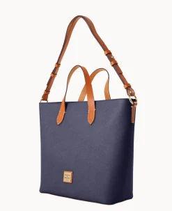 Dooney & Bourke The Saffiano Collection|Textured Leather<Saffiano Lilliana with Pouch Marine