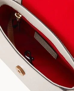 Dooney & Bourke The Saffiano Collection|Textured Leather<Saffiano Saddle Bag Ecru