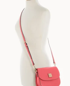 Dooney & Bourke The Saffiano Collection|Textured Leather<Saffiano Saddle Bag Bubble Gum
