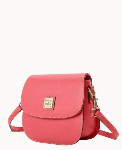 Dooney & Bourke The Saffiano Collection|Textured Leather<Saffiano Saddle Bag Bubble Gum