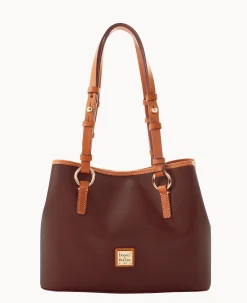 Dooney & Bourke The Saffiano Collection|Textured Leather<Saffiano Small Briana with Pouch Amber