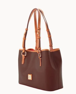 Dooney & Bourke The Saffiano Collection|Textured Leather<Saffiano Small Briana with Pouch Amber