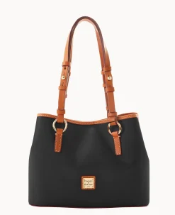 Dooney & Bourke The Saffiano Collection|Textured Leather<Saffiano Small Briana with Pouch Black