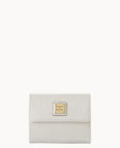 Dooney & Bourke The Saffiano Collection|Grab and Go<Saffiano Small Flap Credit Card Wallet Ecru