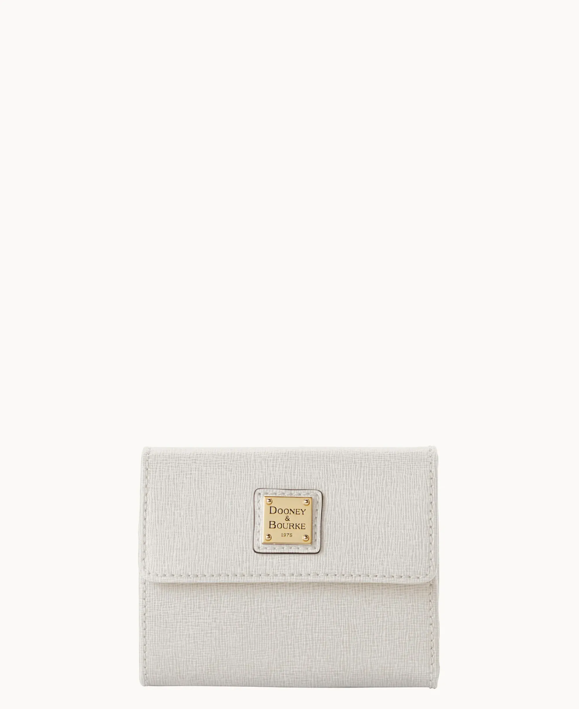 Dooney & Bourke The Saffiano Collection|Grab and Go<Saffiano Small Flap Credit Card Wallet Ecru