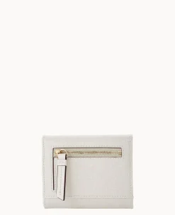 Dooney & Bourke The Saffiano Collection|Grab and Go<Saffiano Small Flap Credit Card Wallet Ecru
