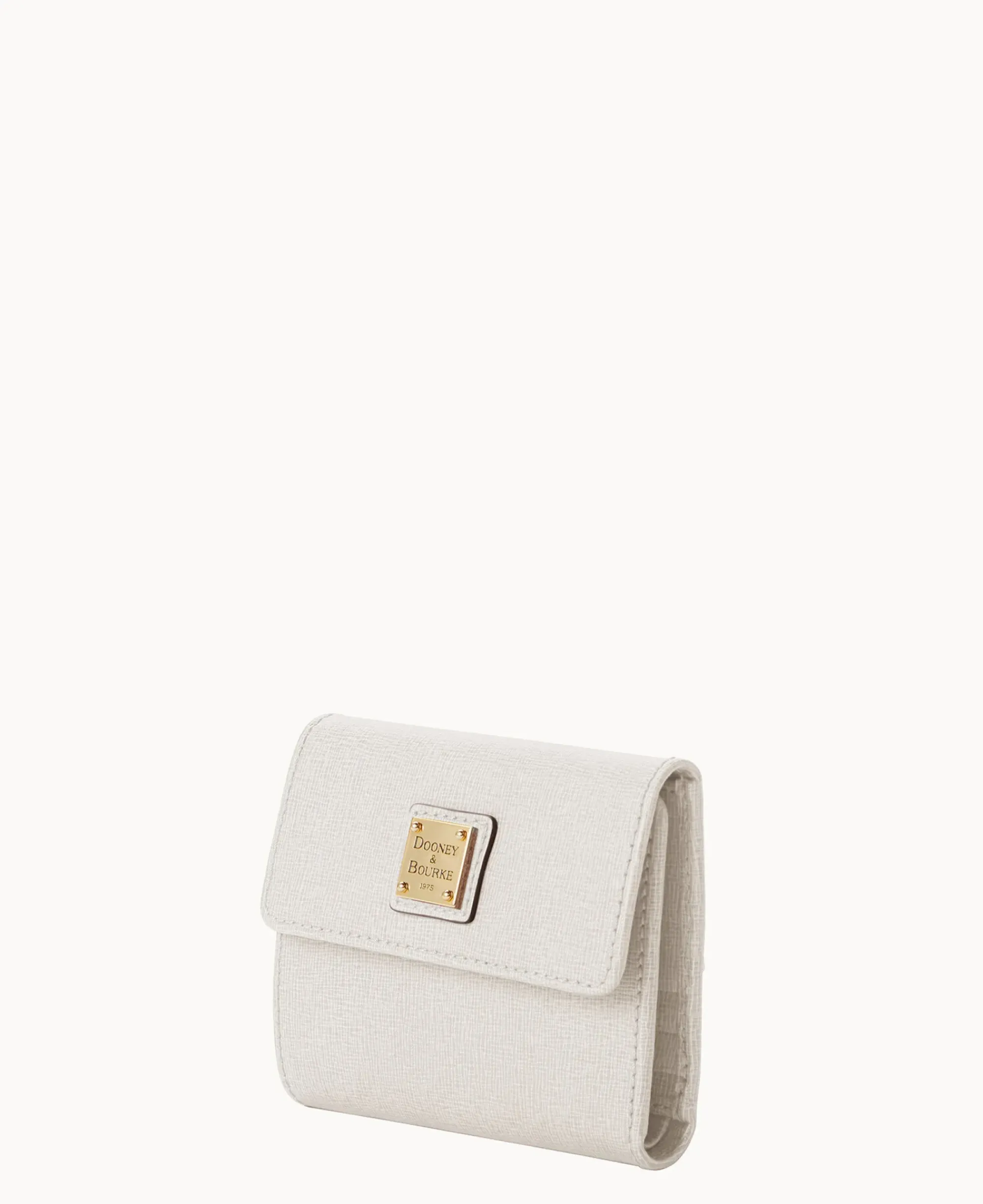 Dooney & Bourke The Saffiano Collection|Grab and Go<Saffiano Small Flap Credit Card Wallet Ecru