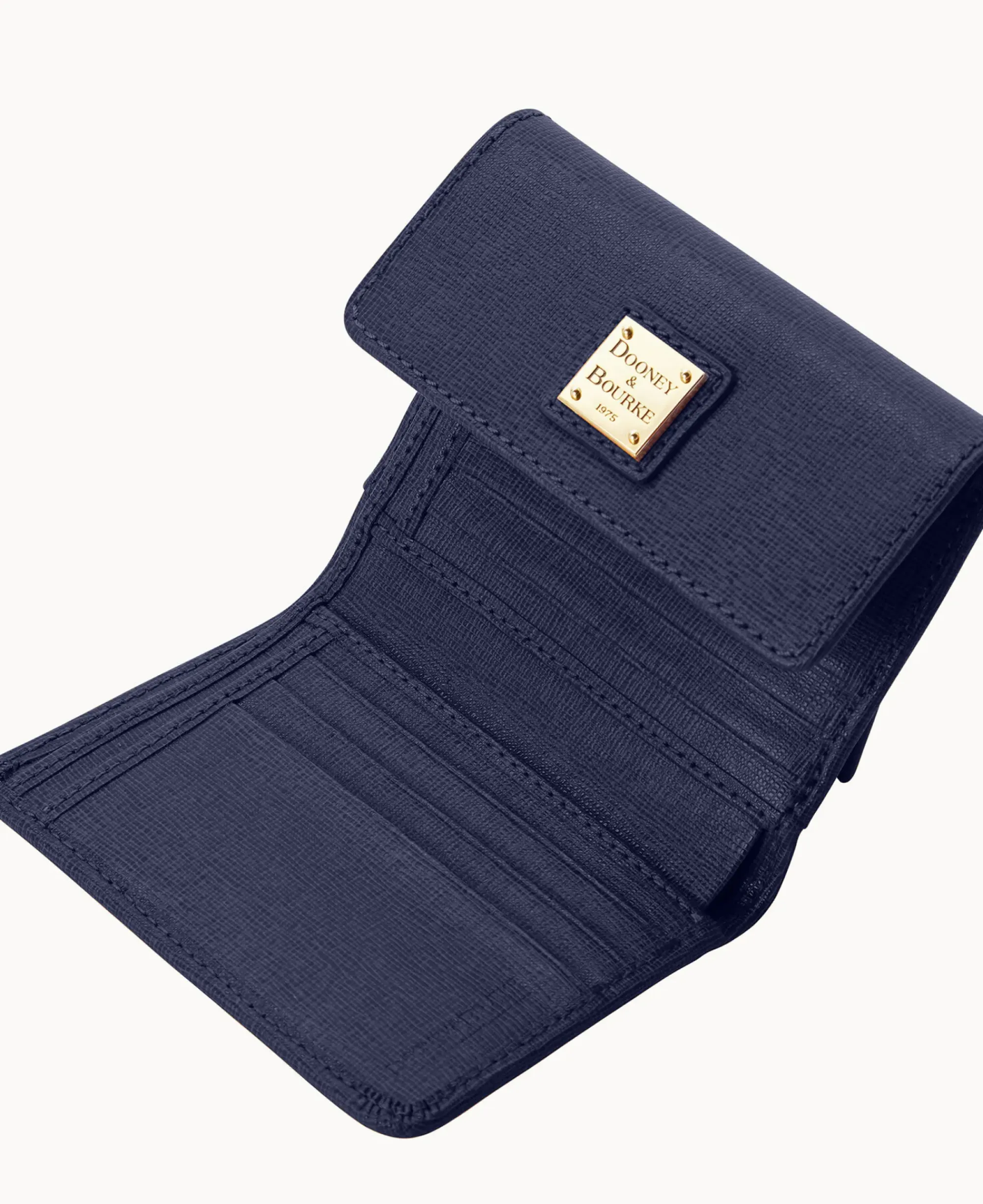 Dooney & Bourke The Saffiano Collection|Grab and Go<Saffiano Small Flap Credit Card Wallet Marine