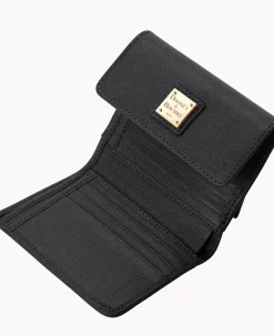 Dooney & Bourke The Saffiano Collection|Grab and Go<Saffiano Small Flap Credit Card Wallet Black