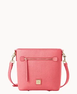 Dooney & Bourke The Saffiano Collection|Textured Leather<Saffiano Small Zip Crossbody Bubble Gum