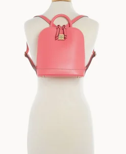 Dooney & Bourke The Saffiano Collection|Textured Leather<Saffiano Small Zip Pod Backpack Bubble Gum