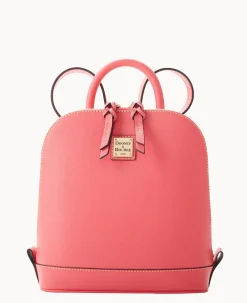 Dooney & Bourke The Saffiano Collection|Textured Leather<Saffiano Small Zip Pod Backpack Bubble Gum
