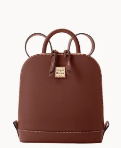 Dooney & Bourke The Saffiano Collection|Textured Leather<Saffiano Small Zip Pod Backpack Amber