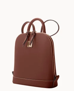 Dooney & Bourke The Saffiano Collection|Textured Leather<Saffiano Small Zip Pod Backpack Amber