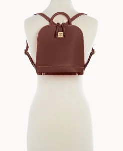 Dooney & Bourke The Saffiano Collection|Textured Leather<Saffiano Small Zip Pod Backpack Amber
