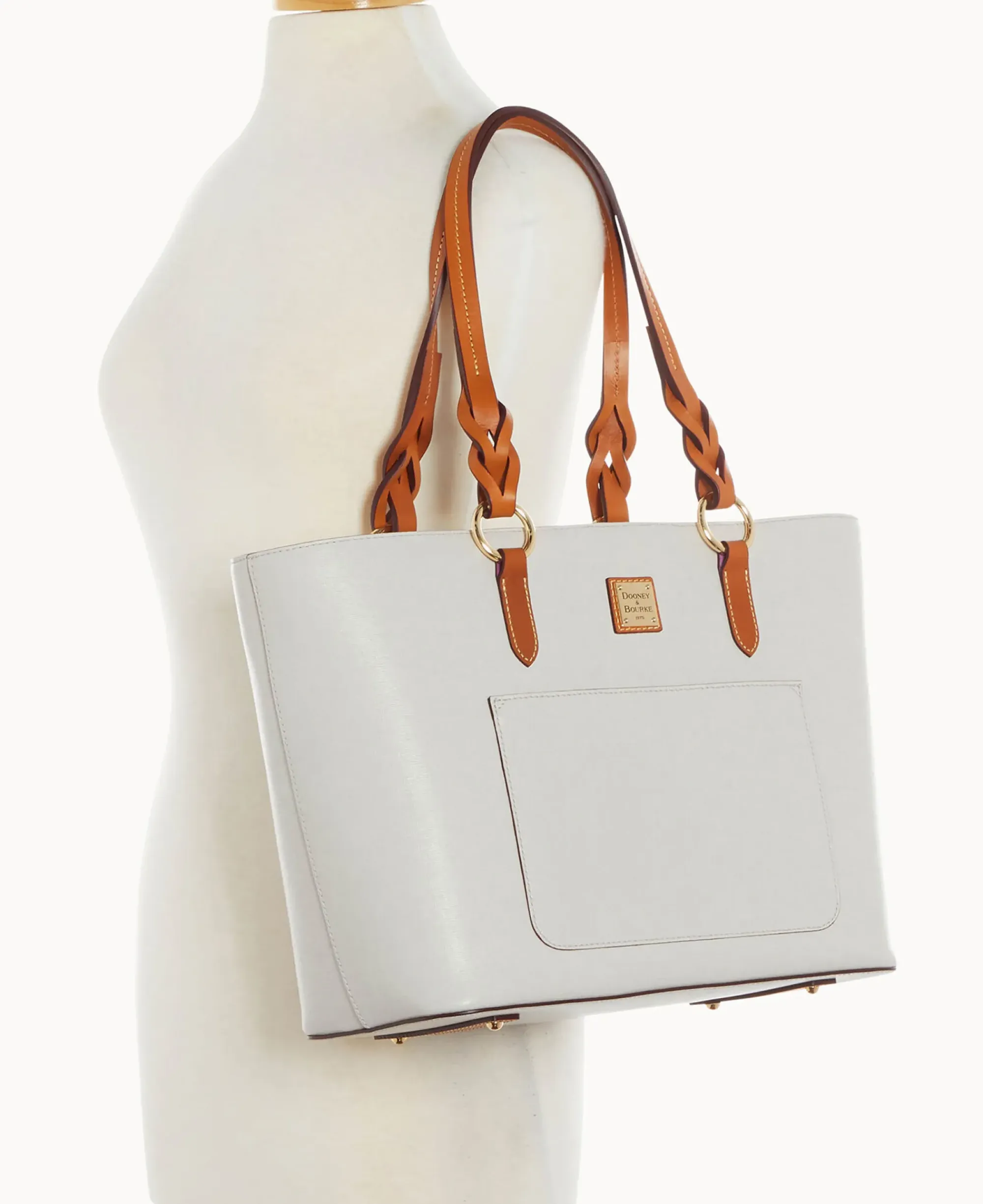 Dooney & Bourke Ready For the Getaway|Textured Leather<Saffiano Tammy Tote Ecru