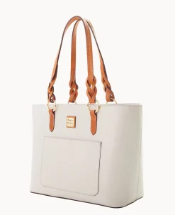Dooney & Bourke Ready For the Getaway|Textured Leather<Saffiano Tammy Tote Ecru
