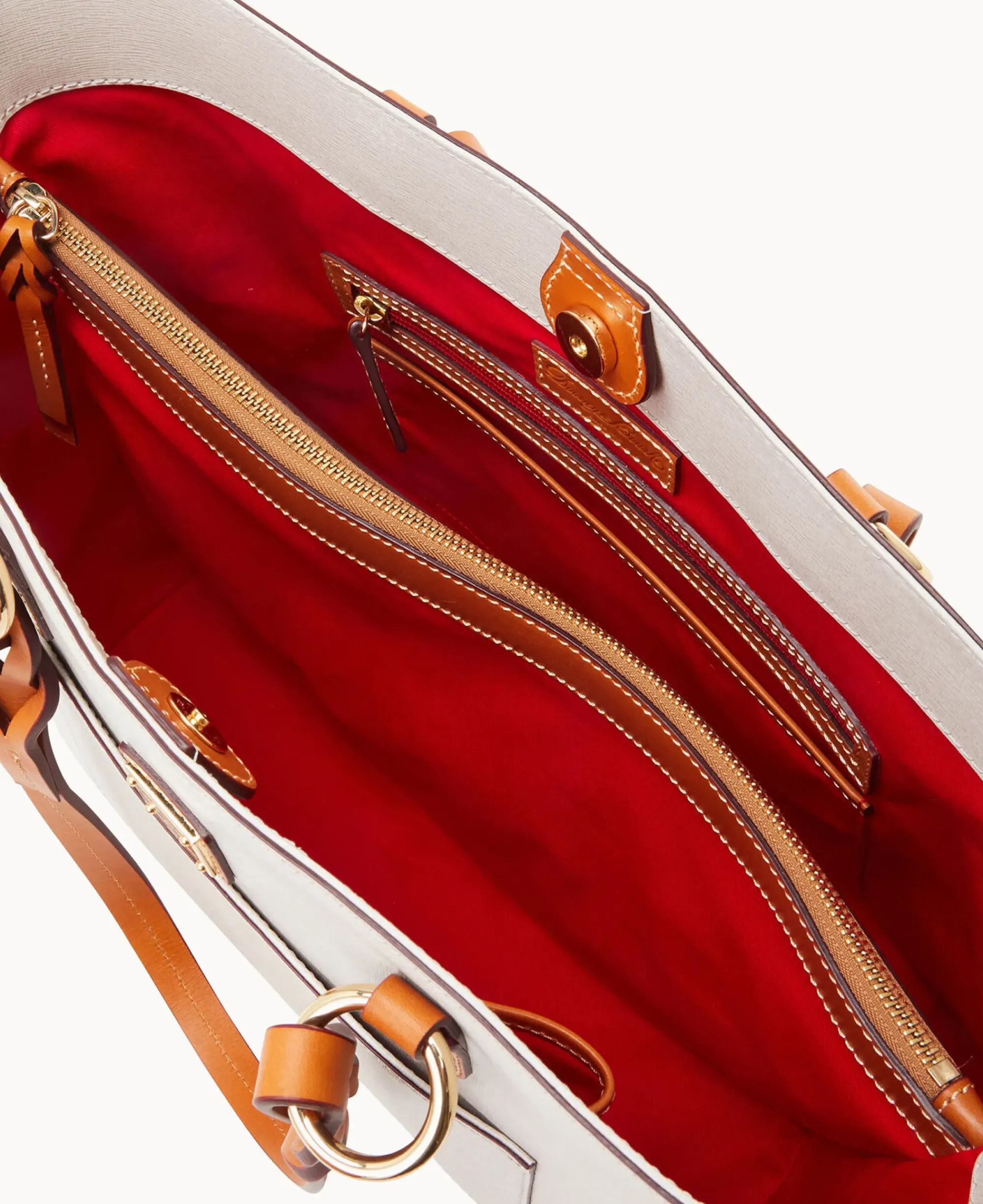 Dooney & Bourke Ready For the Getaway|Textured Leather<Saffiano Tammy Tote Ecru