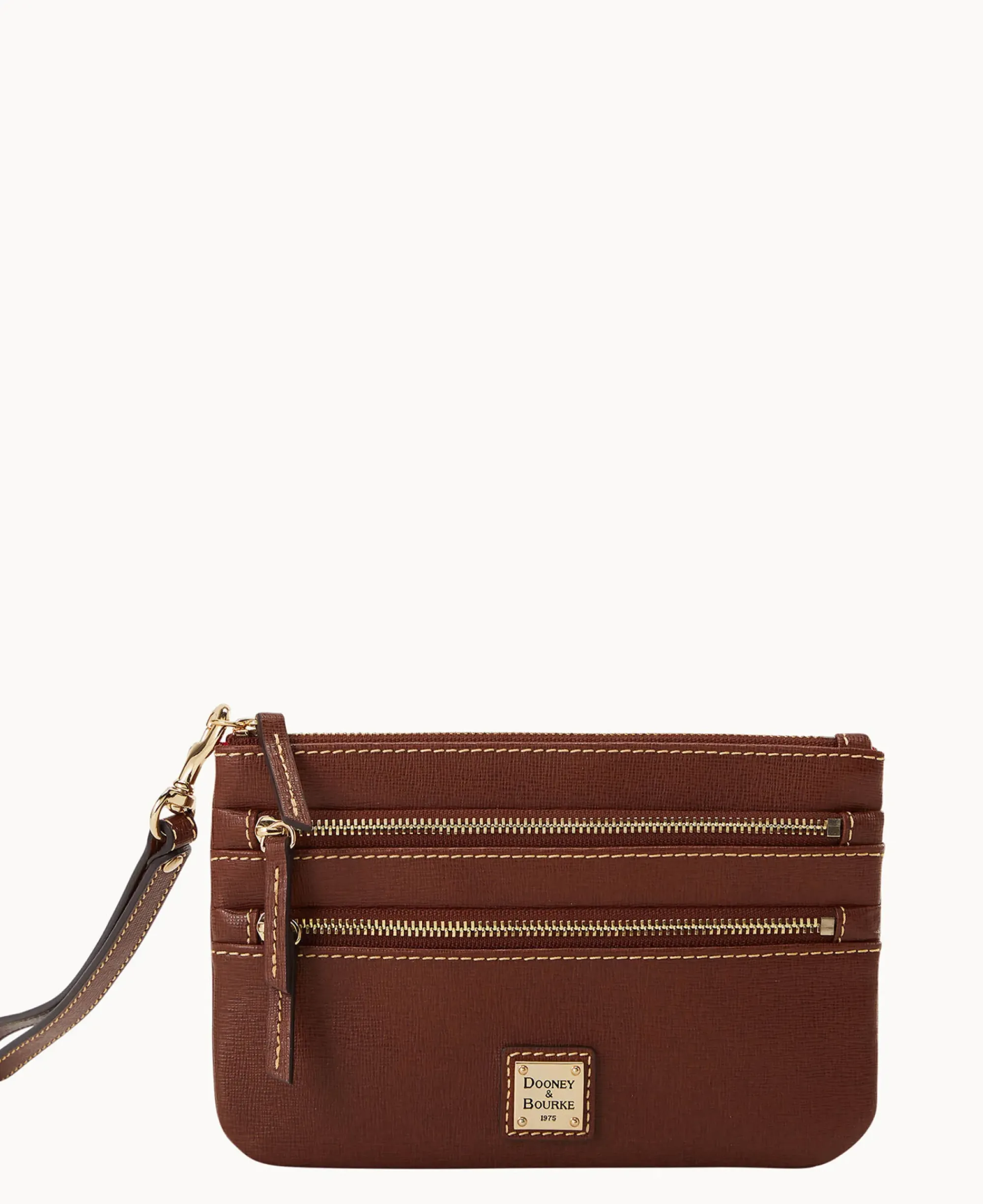 Dooney & Bourke The Saffiano Collection|Grab and Go<Saffiano Triple Zip Wristlet Amber
