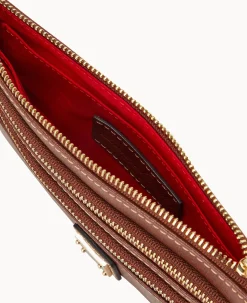 Dooney & Bourke The Saffiano Collection|Grab and Go<Saffiano Triple Zip Wristlet Amber