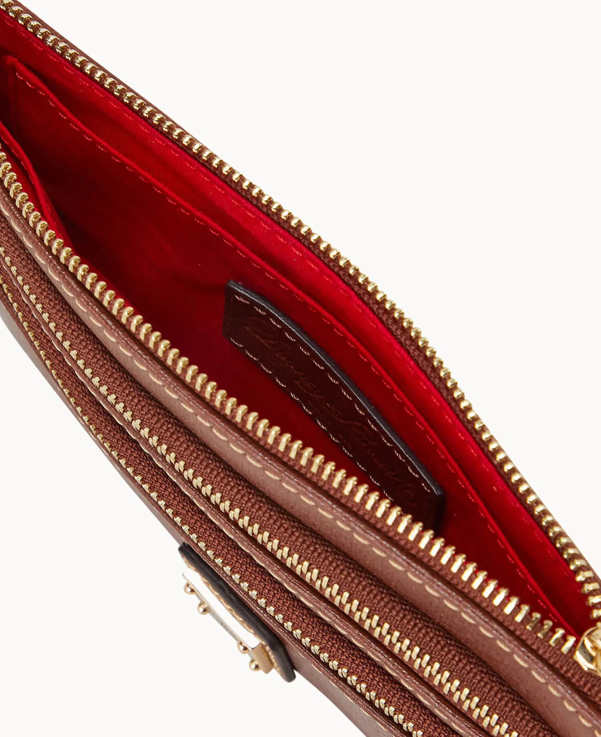 Dooney & Bourke The Saffiano Collection|Grab and Go<Saffiano Triple Zip Wristlet Amber