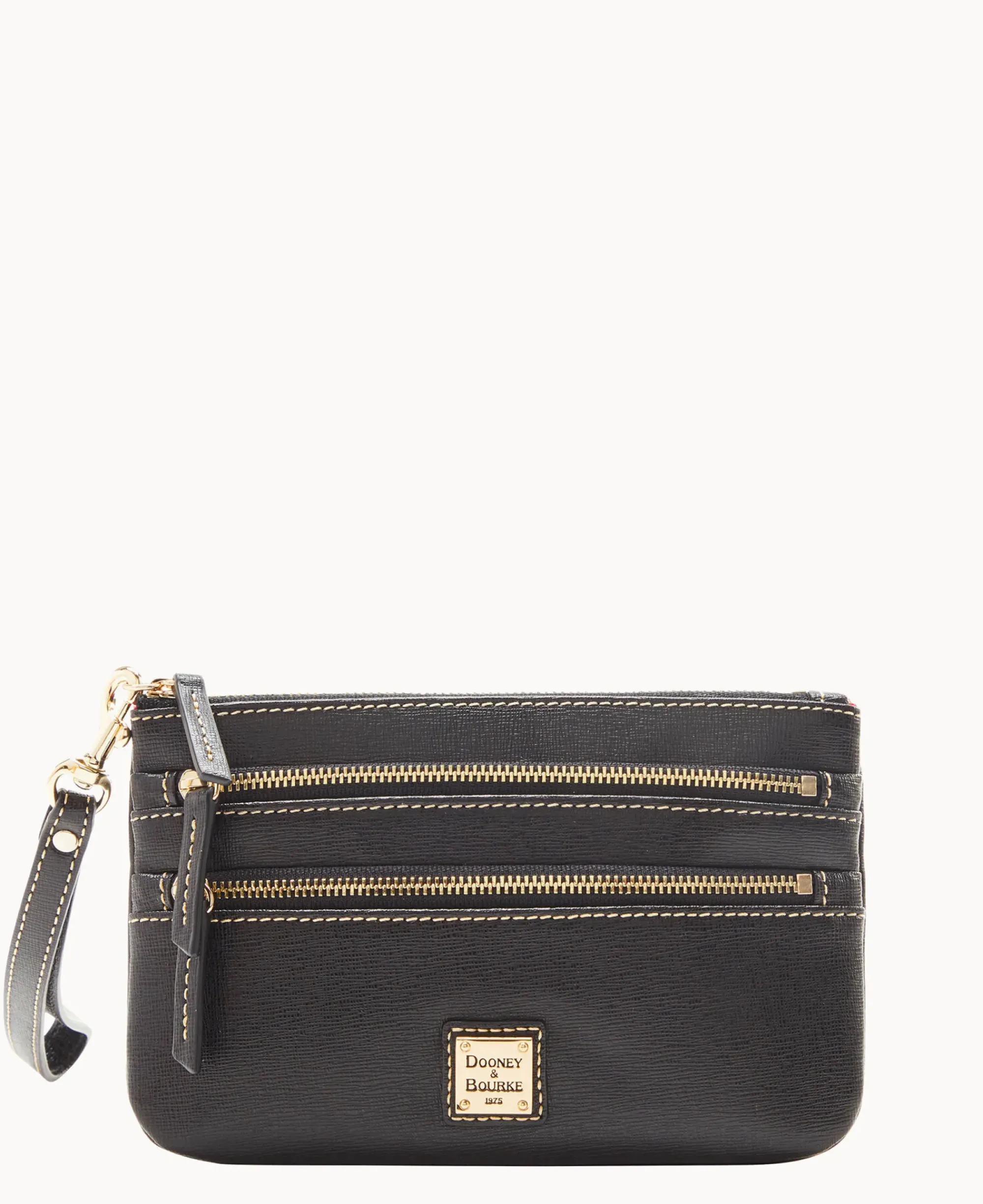 Dooney & Bourke The Saffiano Collection|Grab and Go<Saffiano Triple Zip Wristlet Black