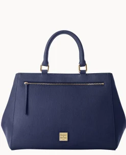 Dooney & Bourke The Saffiano Collection|Ready For the Getaway<Saffiano Zip Satchel Marine