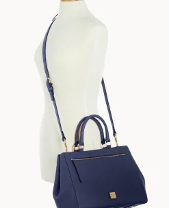 Dooney & Bourke The Saffiano Collection|Ready For the Getaway<Saffiano Zip Satchel Marine