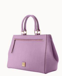 Dooney & Bourke The Saffiano Collection|Ready For the Getaway<Saffiano Zip Satchel Light Mauve