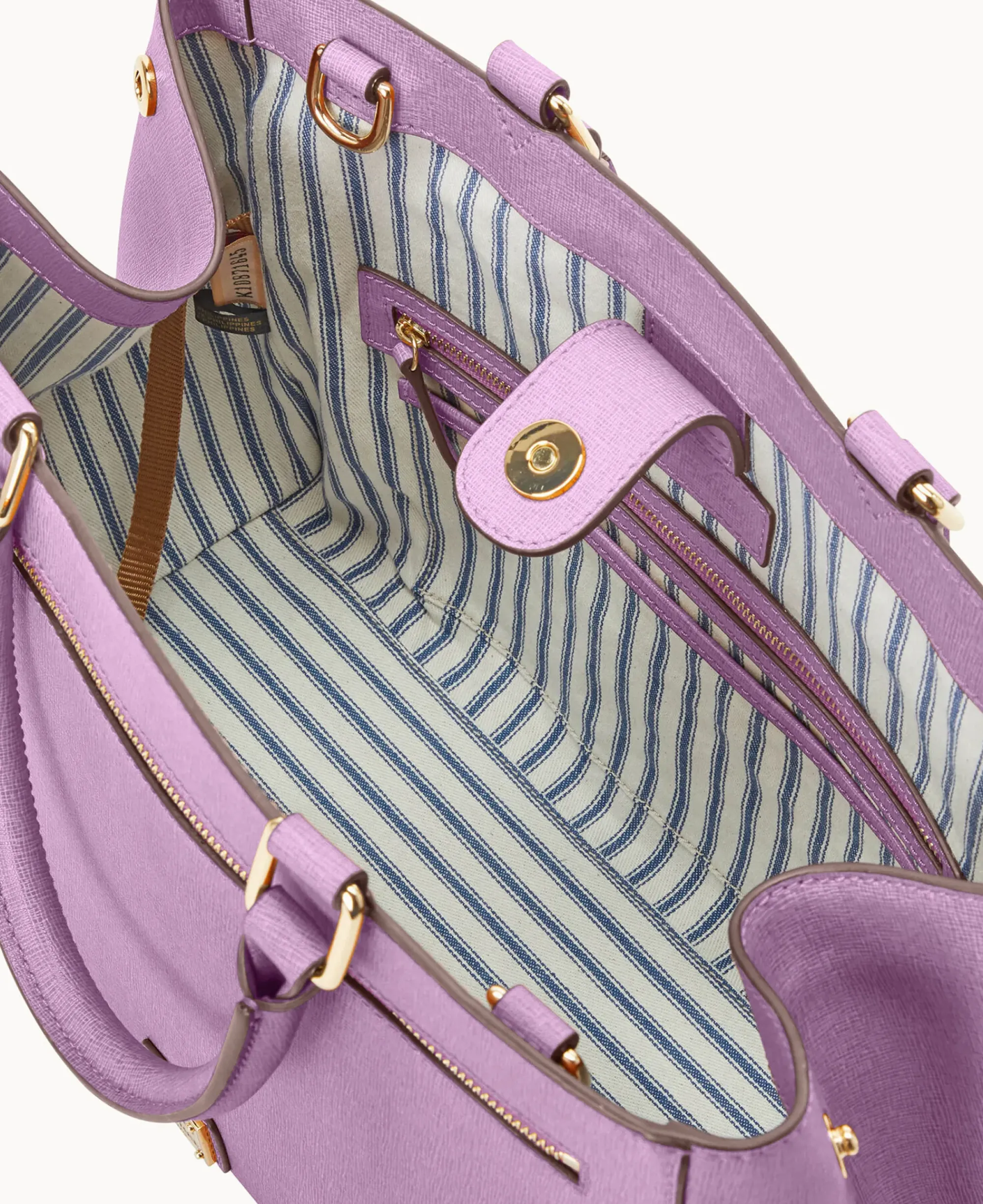 Dooney & Bourke The Saffiano Collection|Ready For the Getaway<Saffiano Zip Satchel Light Mauve