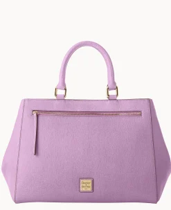 Dooney & Bourke The Saffiano Collection|Ready For the Getaway<Saffiano Zip Satchel Light Mauve