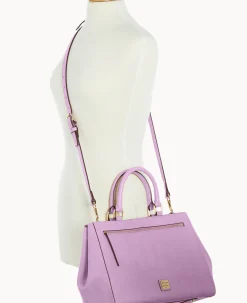 Dooney & Bourke The Saffiano Collection|Ready For the Getaway<Saffiano Zip Satchel Light Mauve