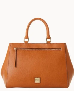 Dooney & Bourke The Saffiano Collection|Ready For the Getaway<Saffiano Zip Satchel Natural