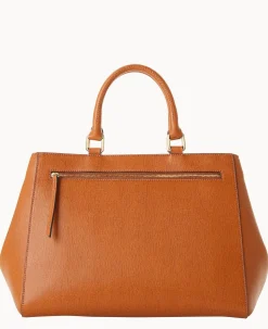 Dooney & Bourke The Saffiano Collection|Ready For the Getaway<Saffiano Zip Satchel Natural