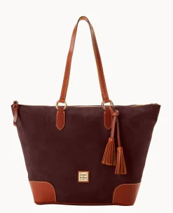 Dooney & Bourke Textured Leather|Shoulder Bags<Suede Career Tote Wine