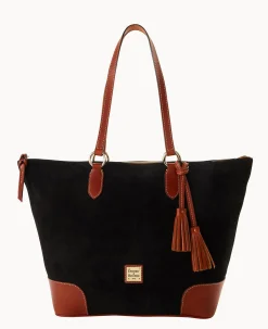 Dooney & Bourke Textured Leather|Shoulder Bags<Suede Career Tote Black