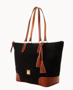 Dooney & Bourke Textured Leather|Shoulder Bags<Suede Career Tote Black