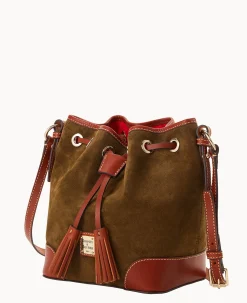 Dooney & Bourke Textured Leather|Mini Bags<Suede Crossbody Drawstring Olive