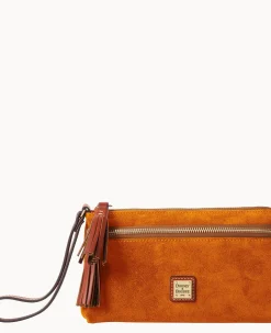 Dooney & Bourke Grab and Go|Wristlets<Suede Double Zip Wristlet Amber