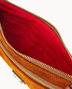 Dooney & Bourke Grab and Go|Wristlets<Suede Double Zip Wristlet Amber
